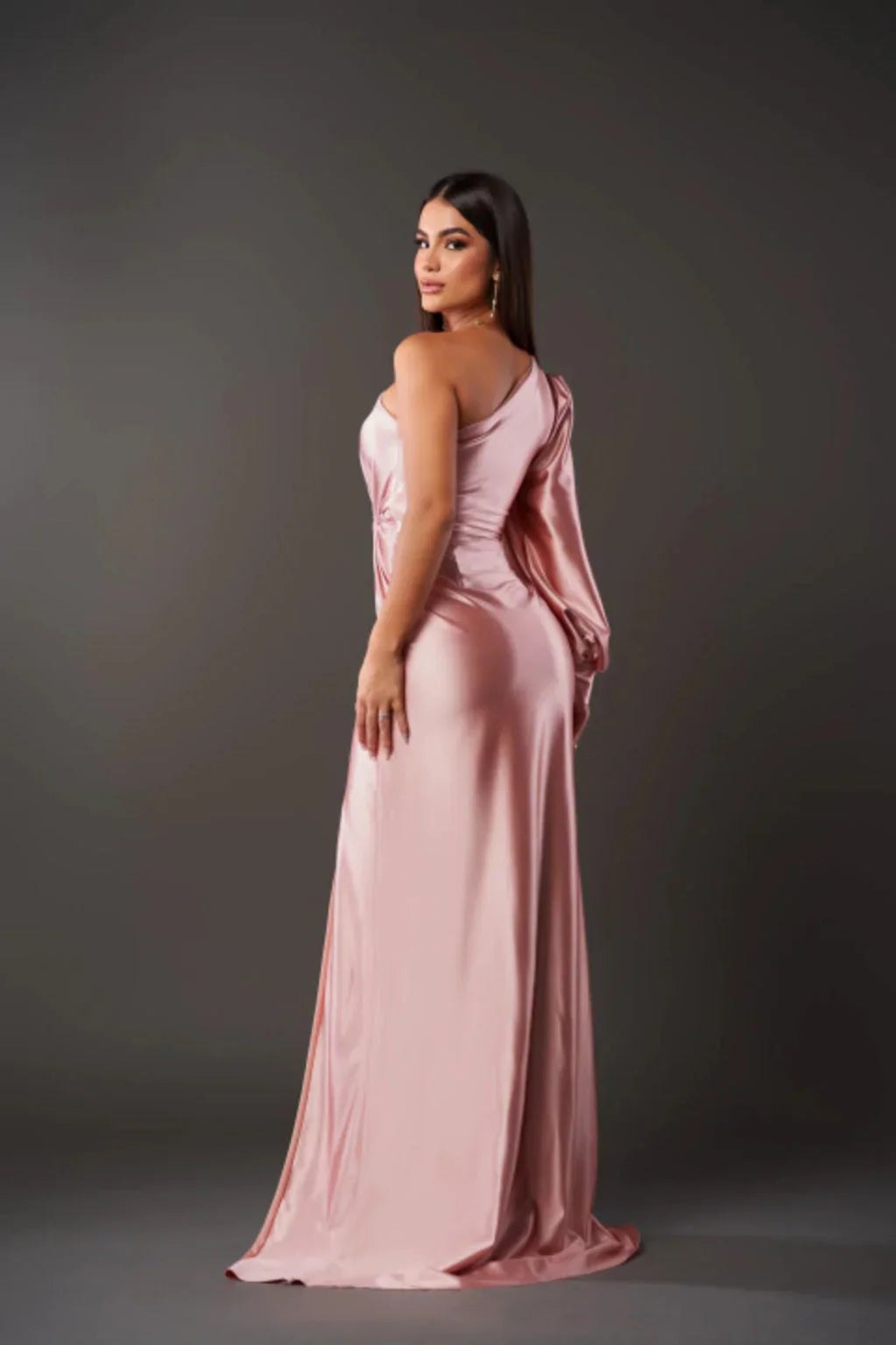 Marie™ - Robe Longue Asymétrique Drapée En Satin