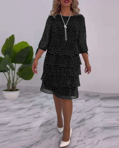 Camilla™ - Robe à Pois Superposée Festive