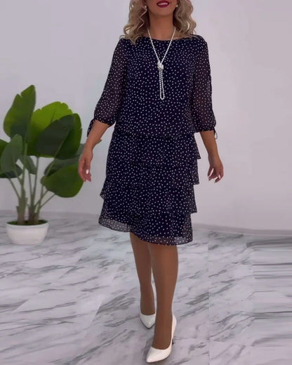 Camilla™ - Robe à Pois Superposée Festive
