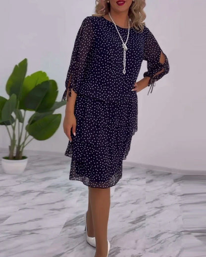 Camilla™ - Robe à Pois Superposée Festive