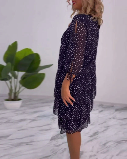 Camilla™ - Robe à Pois Superposée Festive