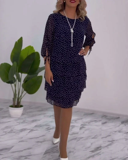 Camilla™ - Robe à Pois Superposée Festive
