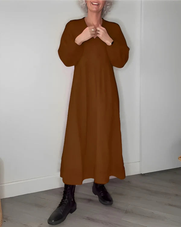 Alice™ - La robe longue amincissante avec col en V